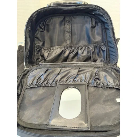 LUCA VERGANI Black Make Up Travel Hard Case Bag w/ Strap - Picture 8 of 11